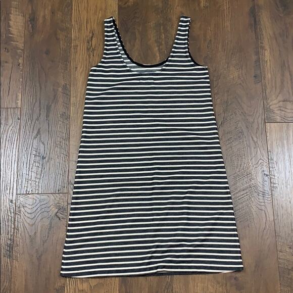 Madewell Black Effortless Striped Black/Cream Tank Dress - Picture 5 of 5